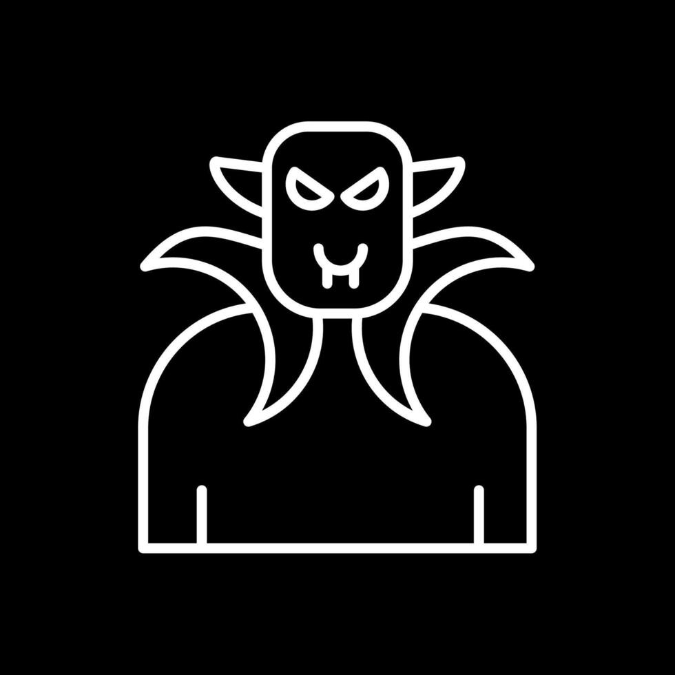 Dracula Line Inverted Icon Design vector