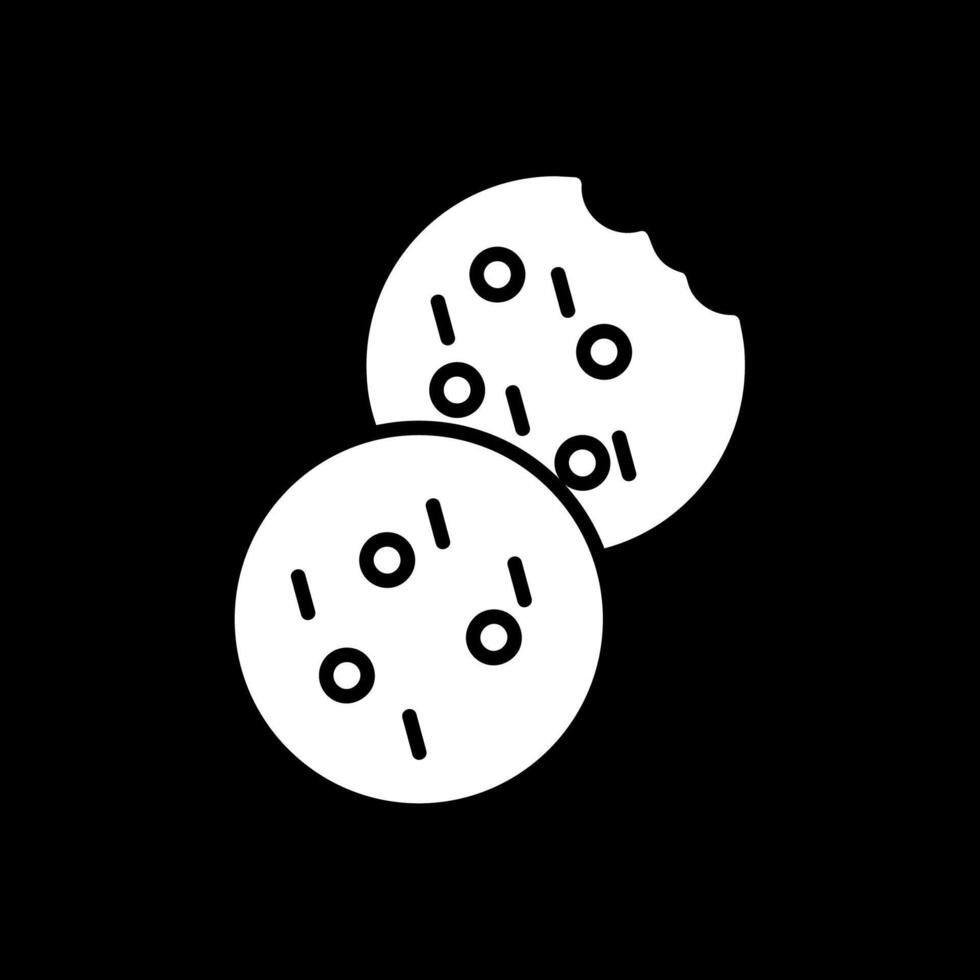 Cookie Glyph Inverted Icon Design vector