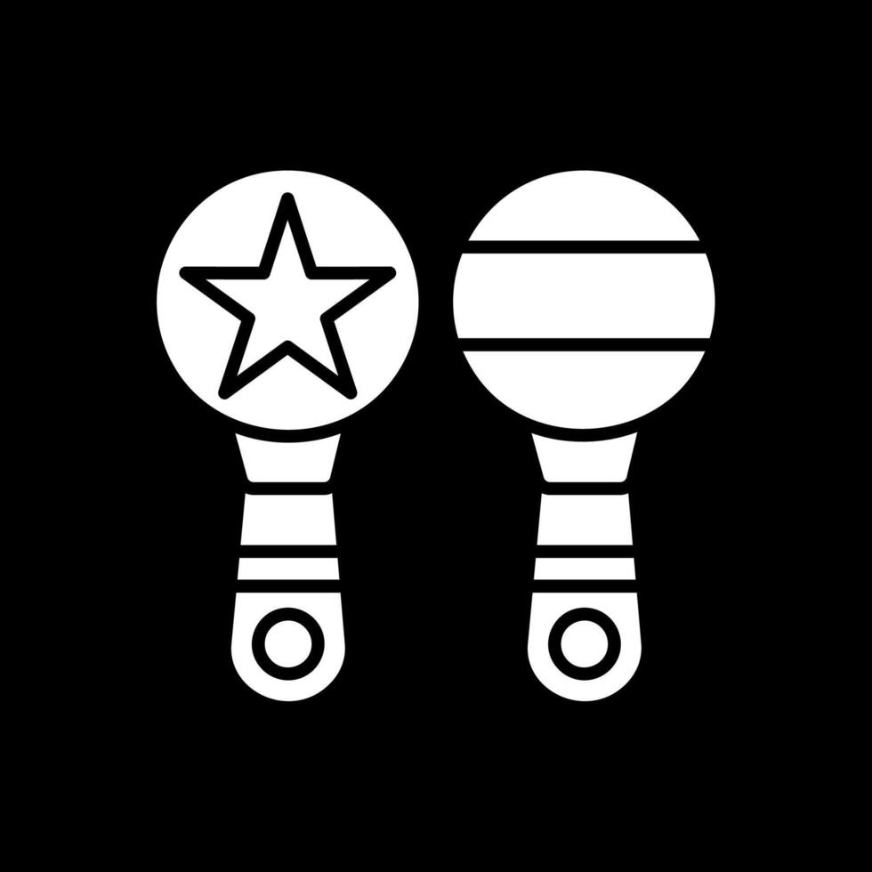 maracas glifo invertido icono diseño vector