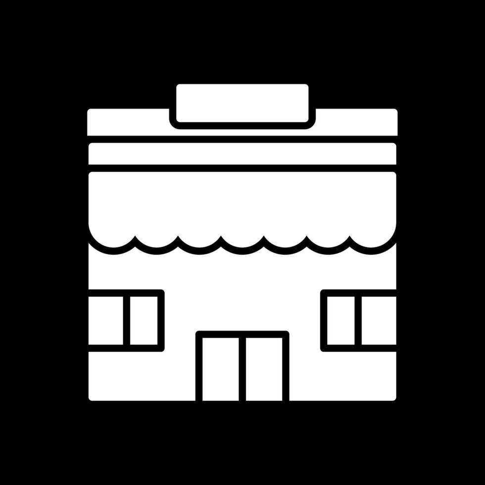 Supermarket Glyph Inverted Icon Design vector
