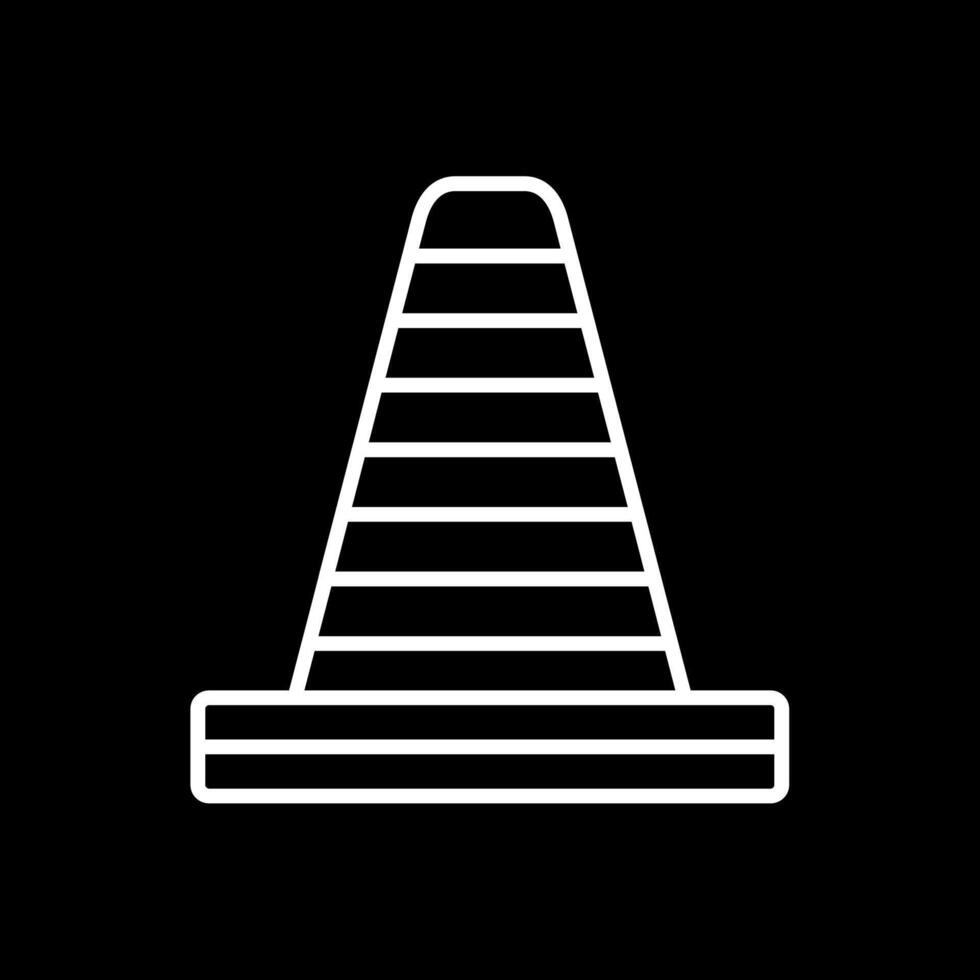 Traffic Cone Line Inverted Icon Design vector