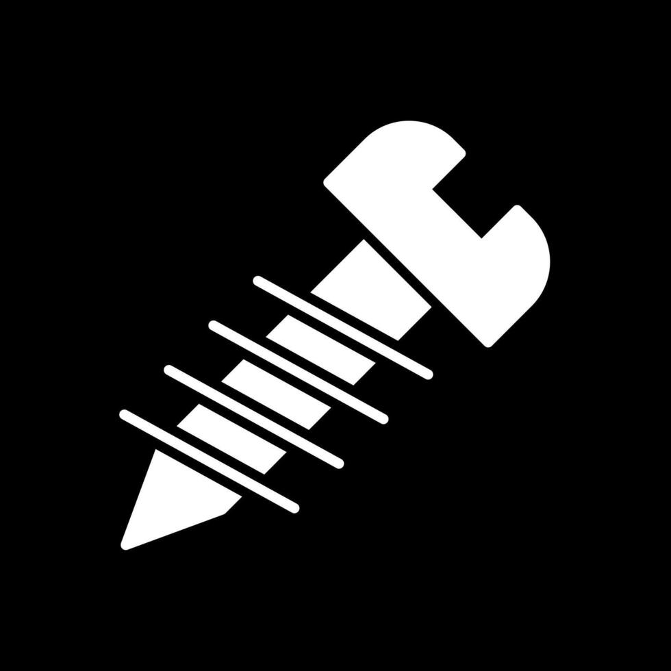 Screw Glyph Inverted Icon Design vector
