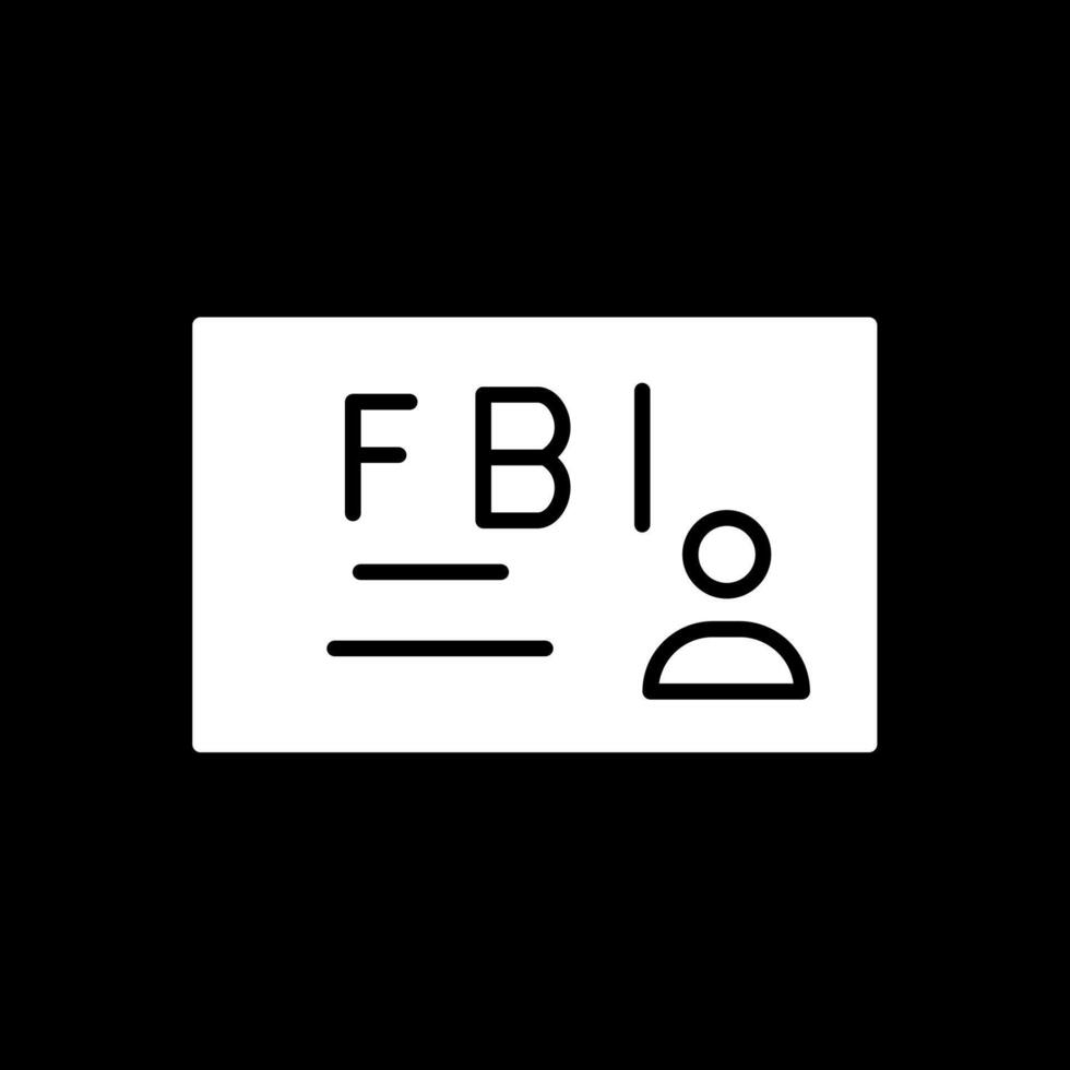 fbi glifo invertido icono diseño vector