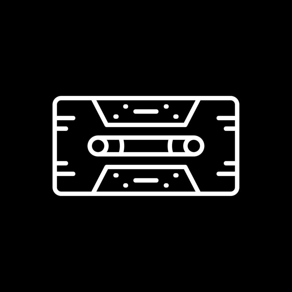 Cassette Tape Line Inverted Icon Design vector