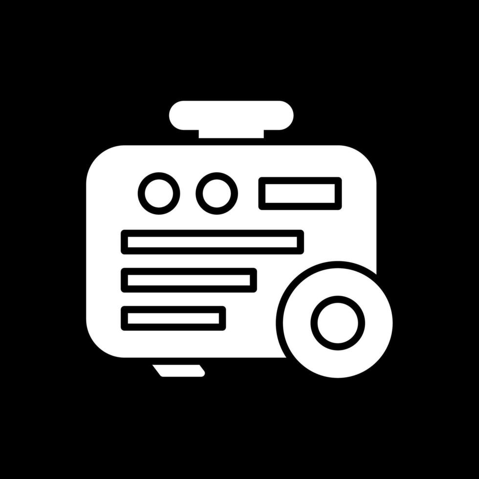 Electric Generator Glyph Inverted Icon Design vector