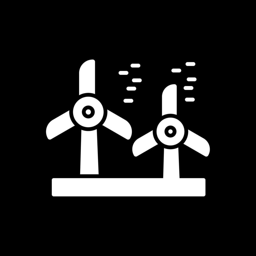 viento turbina glifo invertido icono diseño vector