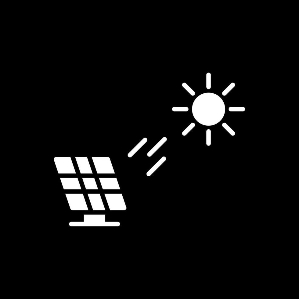 Solar Power Glyph Inverted Icon Design vector