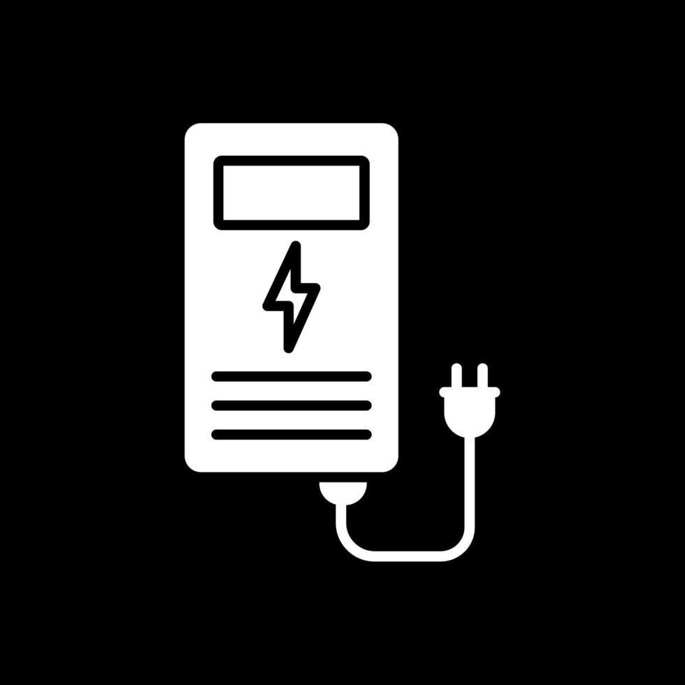 Electric Station Glyph Inverted Icon Design vector