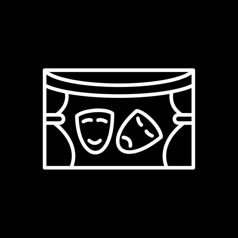 Theatre Line Inverted Icon Design vector