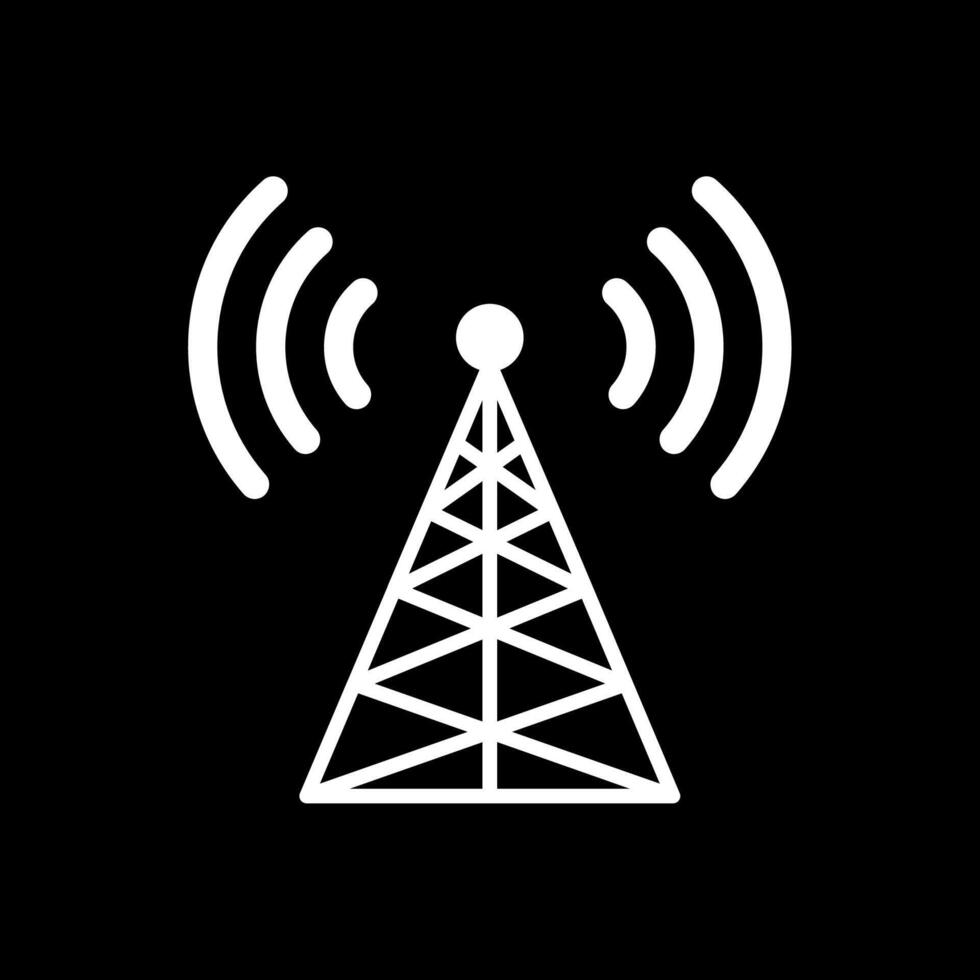 Radio Tower Glyph Inverted Icon Design vector