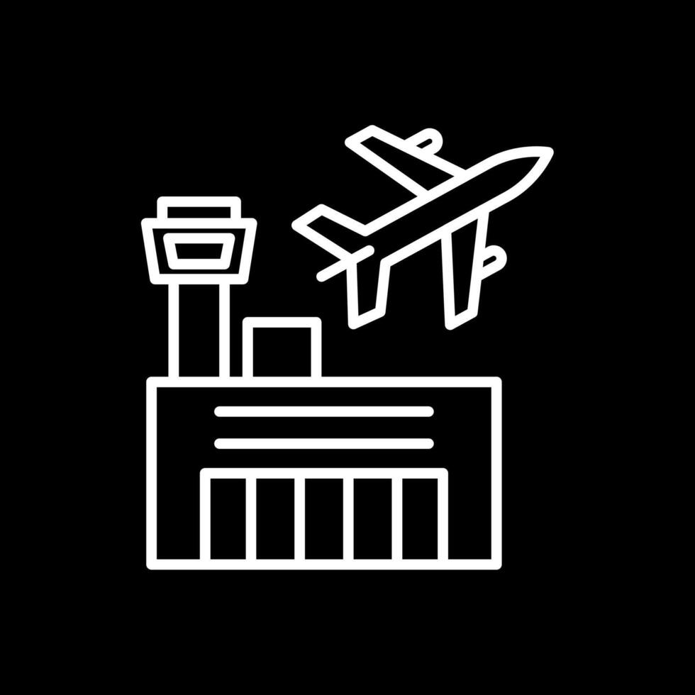 Airport Line Inverted Icon Design vector