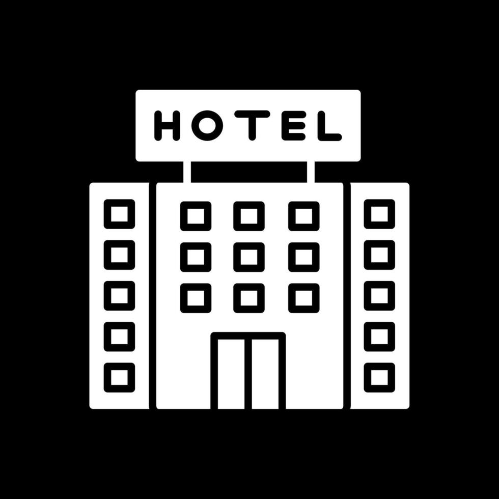 Hotel Glyph Inverted Icon Design vector