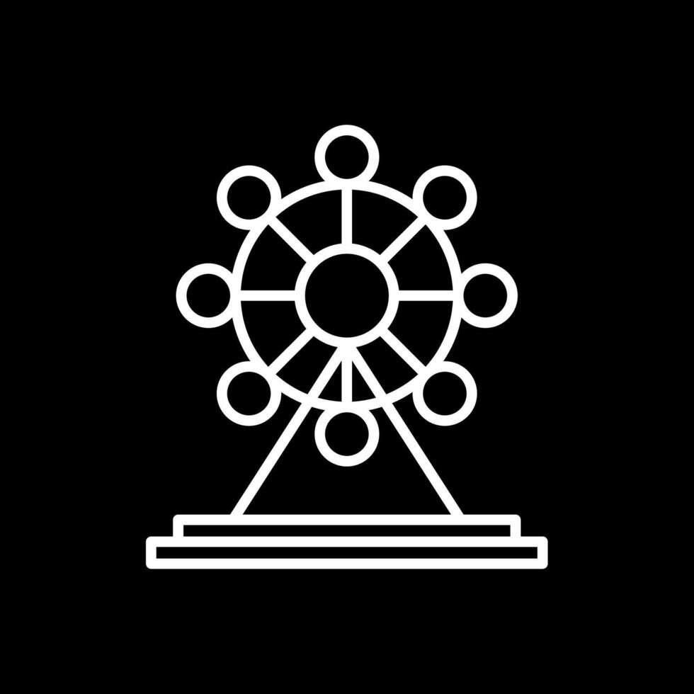 Ferris Wheel Line Inverted Icon Design vector