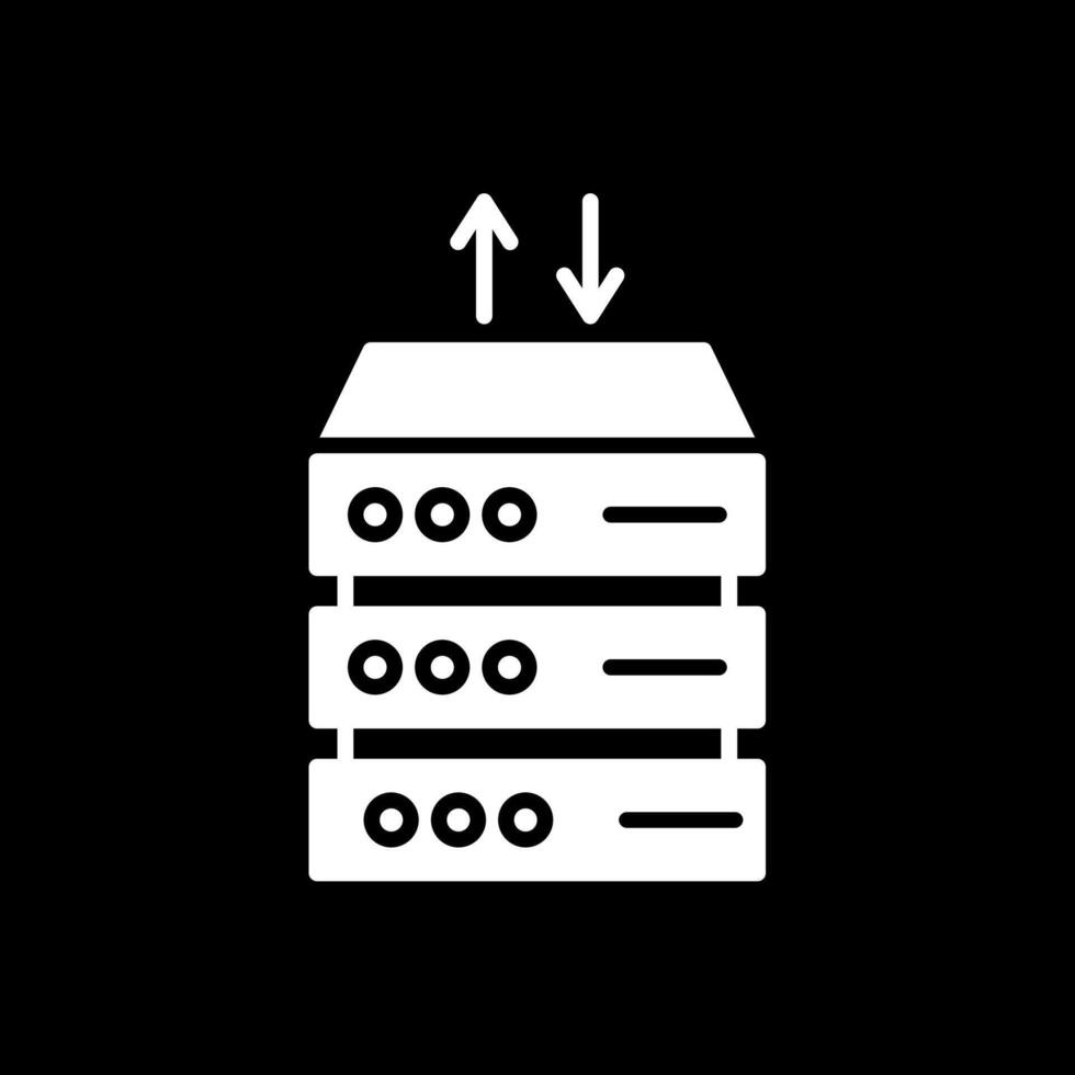 Data Center Glyph Inverted Icon Design vector