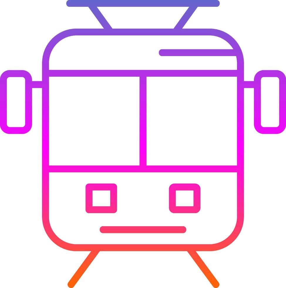 Old Tram Line Gradient Icon Design vector