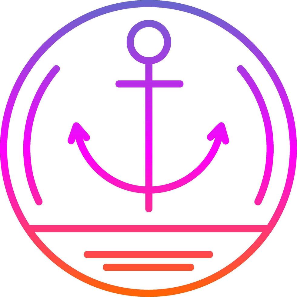 Anchor Line Gradient Icon Design vector