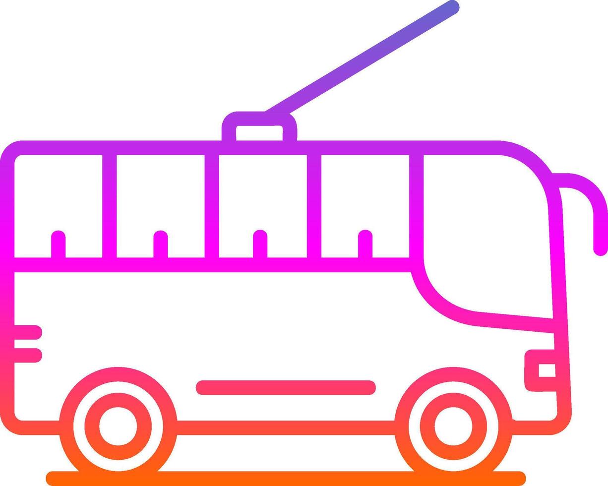 Trolleybus Line Gradient Icon Design vector