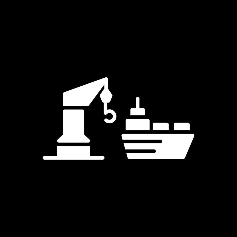 Harbor Glyph Inverted Icon Design vector