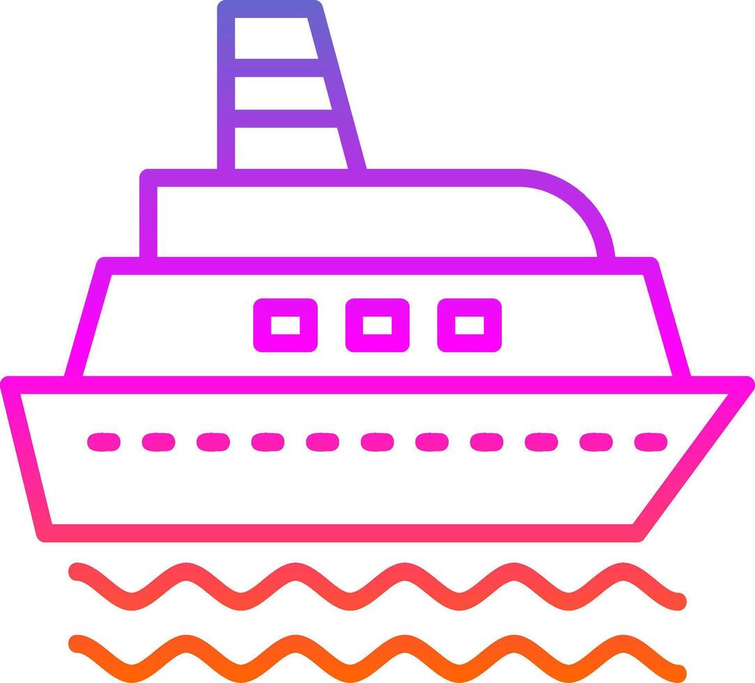 Ship Line Gradient Icon Design vector