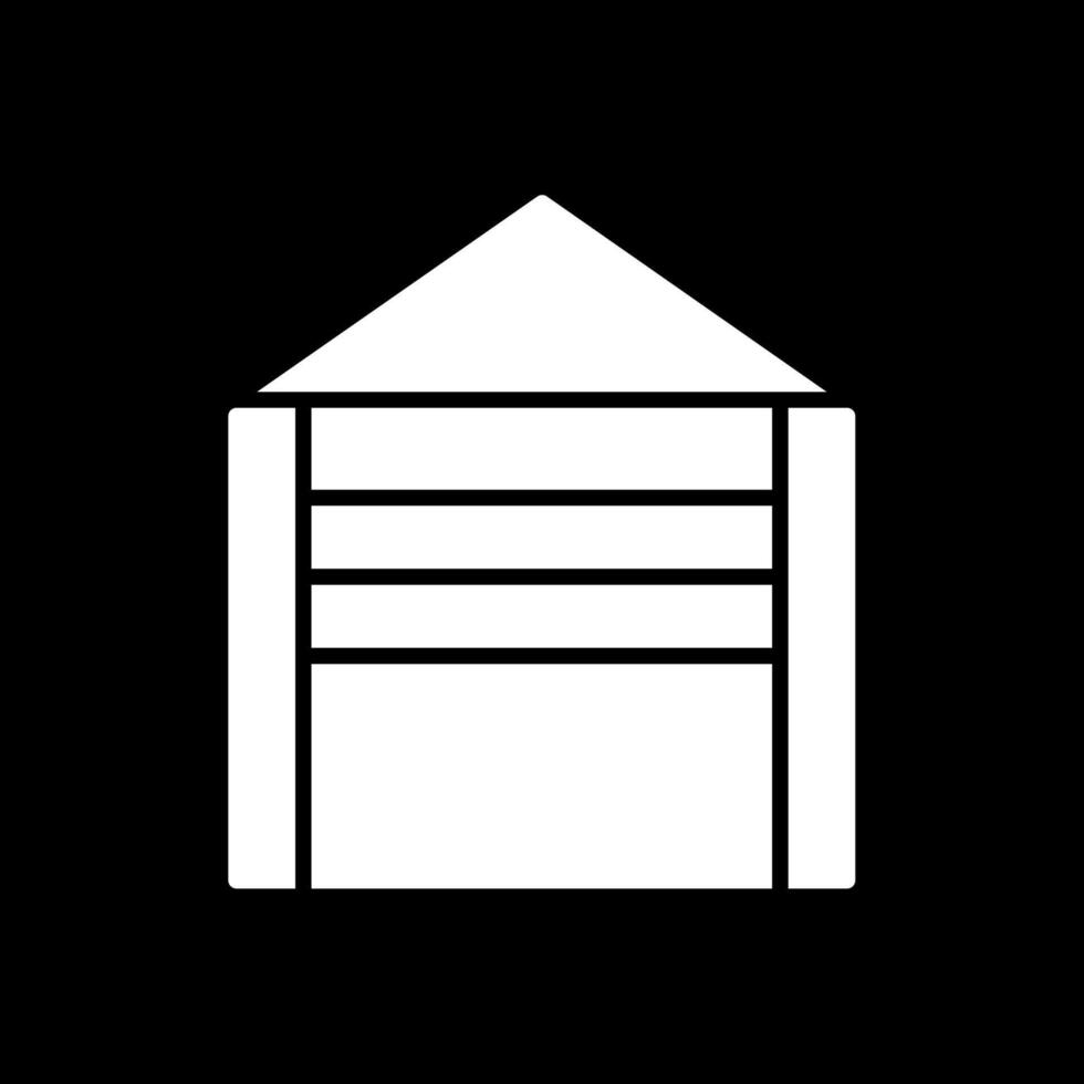 Garage Glyph Inverted Icon Design vector