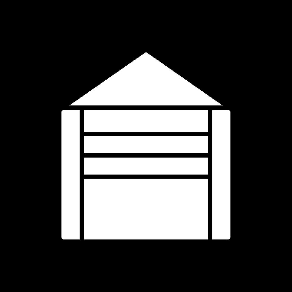 Garage Glyph Inverted Icon Design vector