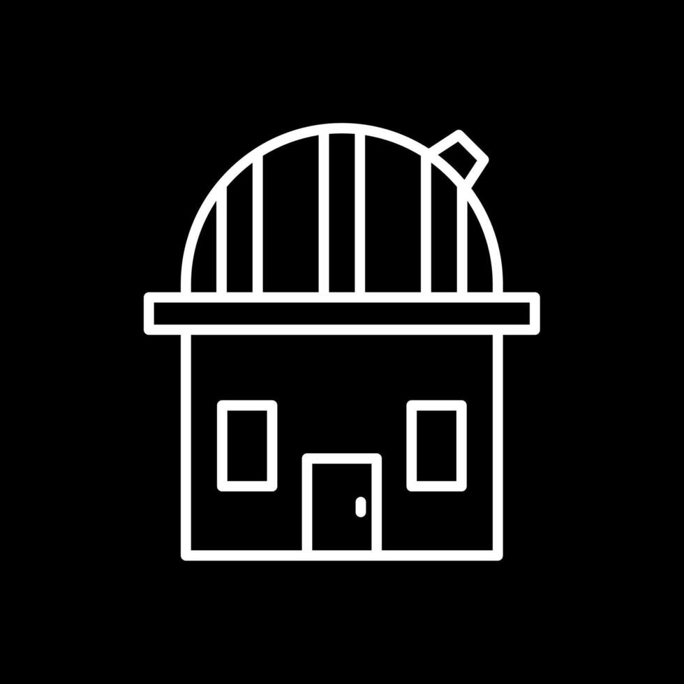 Observatory Line Inverted Icon Design vector