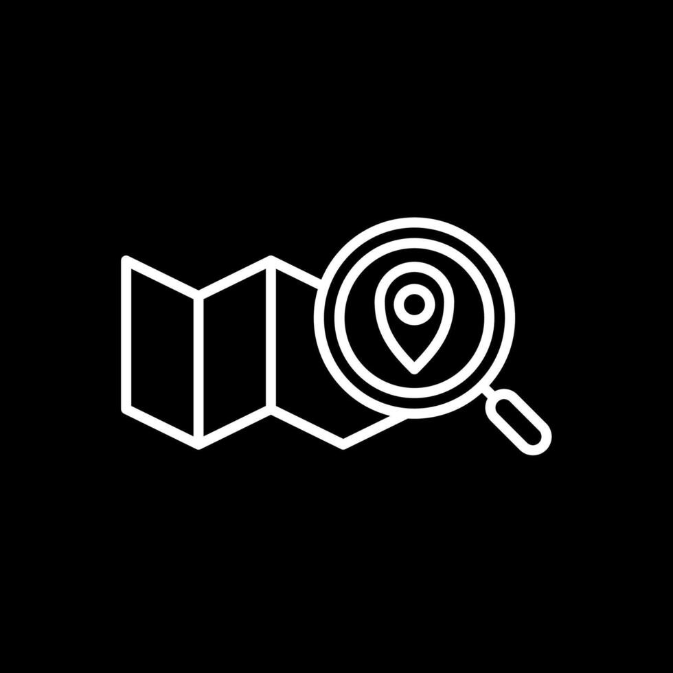 Map Line Inverted Icon Design vector