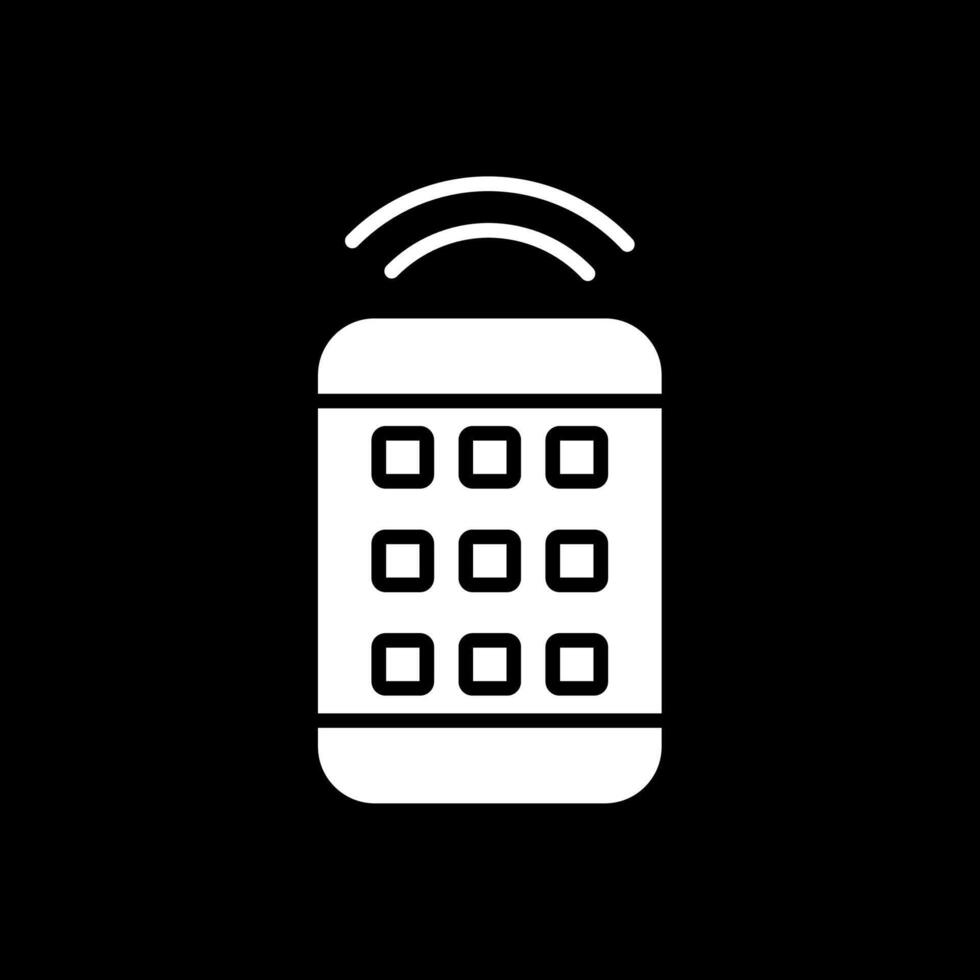 Remote Control Glyph Inverted Icon Design vector