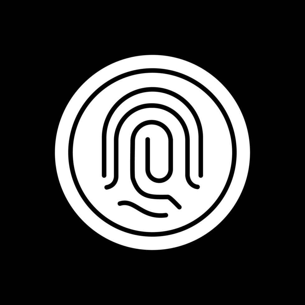 Biometric Identification Glyph Inverted Icon Design vector