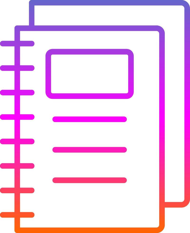 Notebook Line Gradient Icon Design vector
