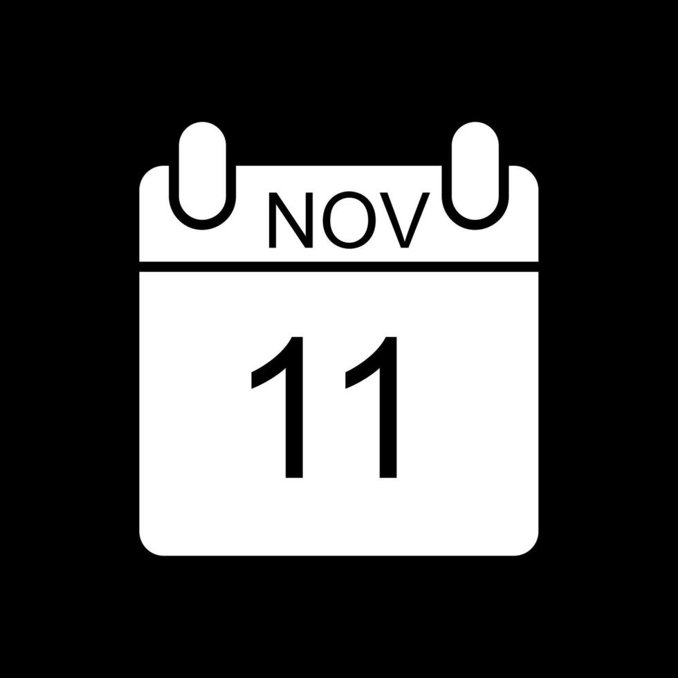noviembre glifo invertido icono diseño vector