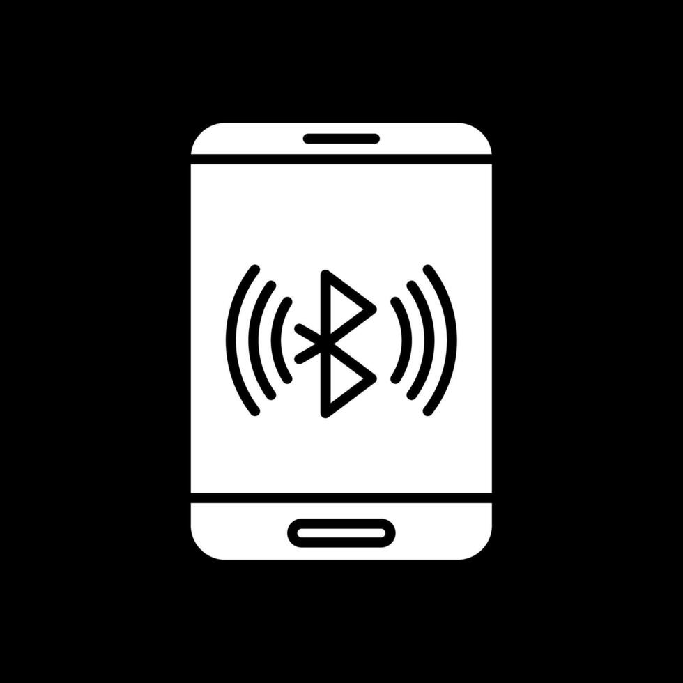 Bluetooth Glyph Inverted Icon Design vector