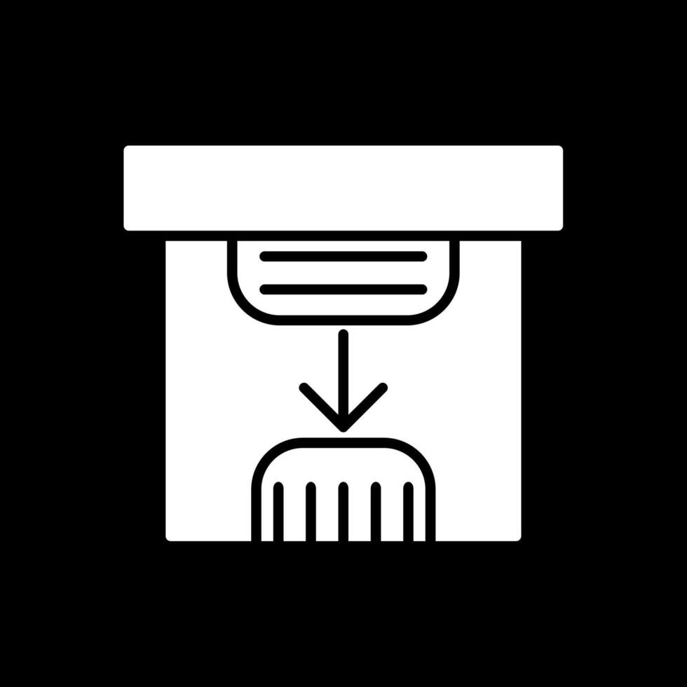 Save Glyph Inverted Icon Design vector