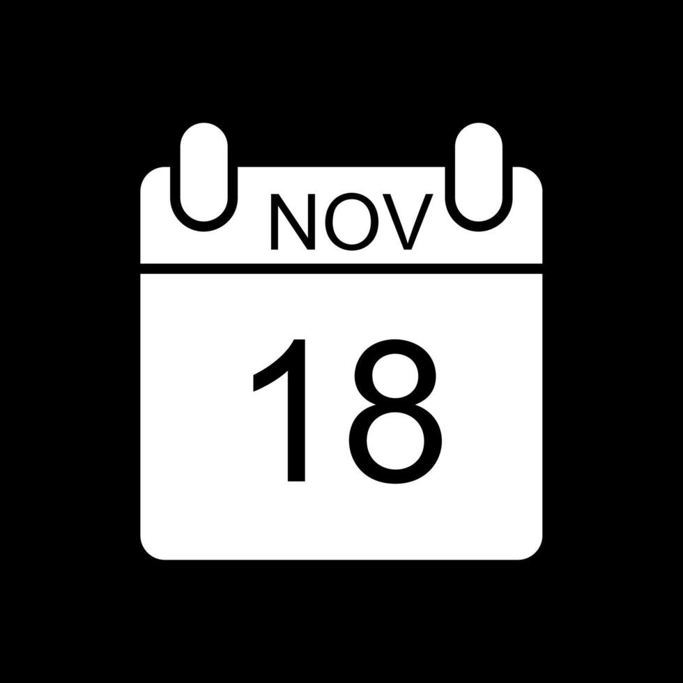 November Glyph Inverted Icon Design vector