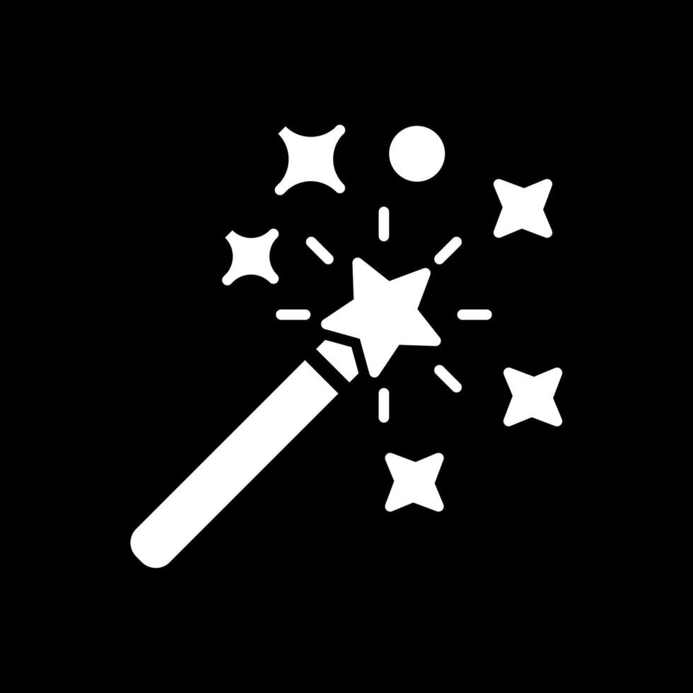 Magic Wand Glyph Inverted Icon Design vector