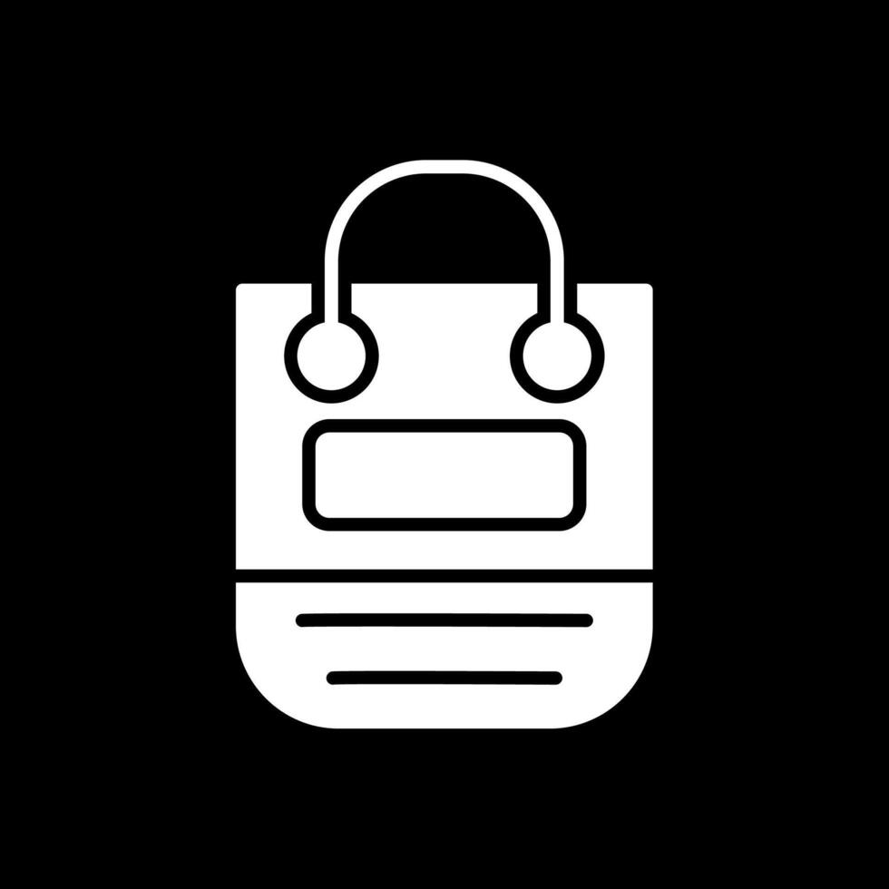 Shopping Bag Glyph Inverted Icon Design vector