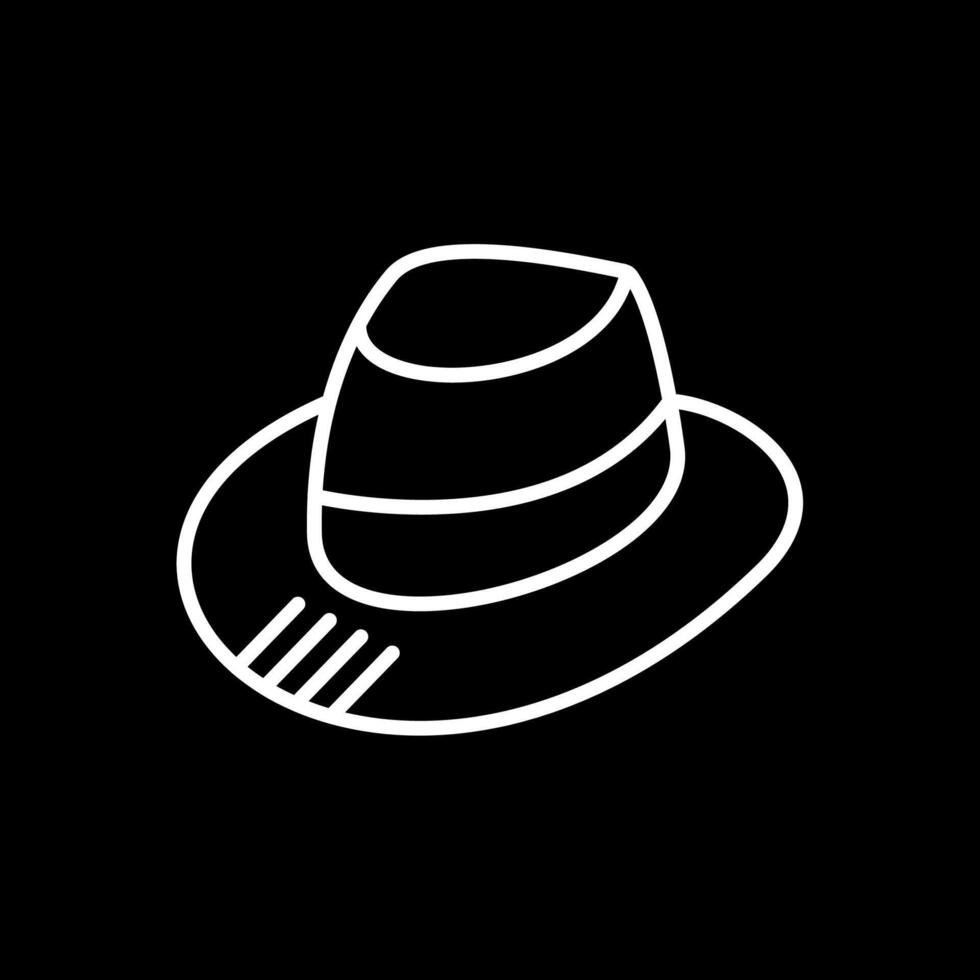 Fedora Line Inverted Icon Design vector