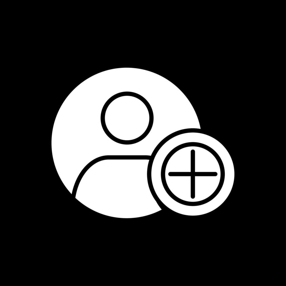 Add Glyph Inverted Icon Design vector