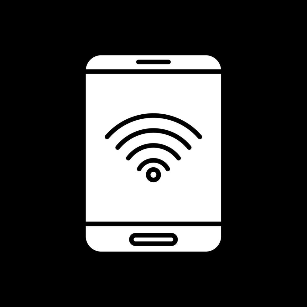 Wifi Glyph Inverted Icon Design vector