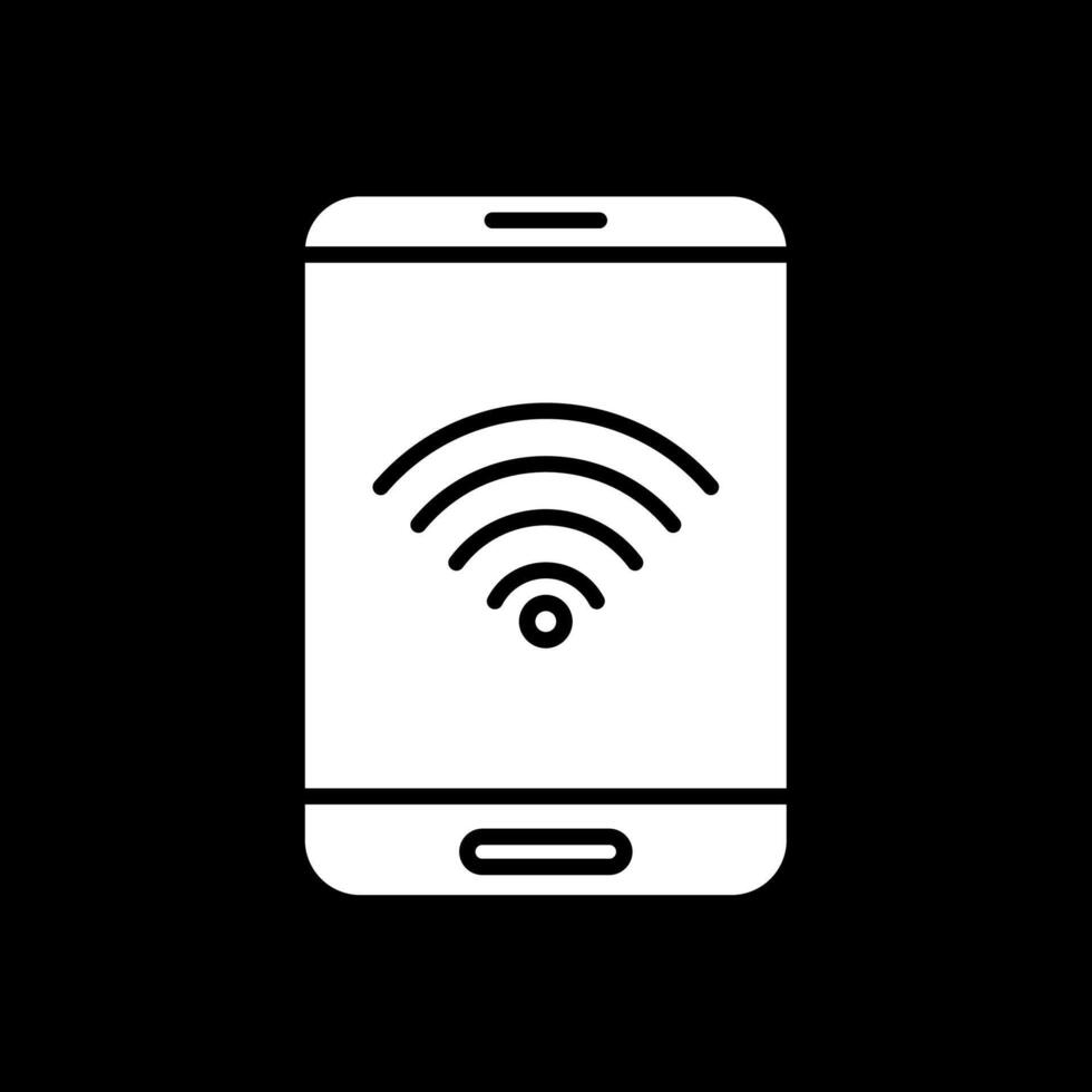 Wifi Glyph Inverted Icon Design vector