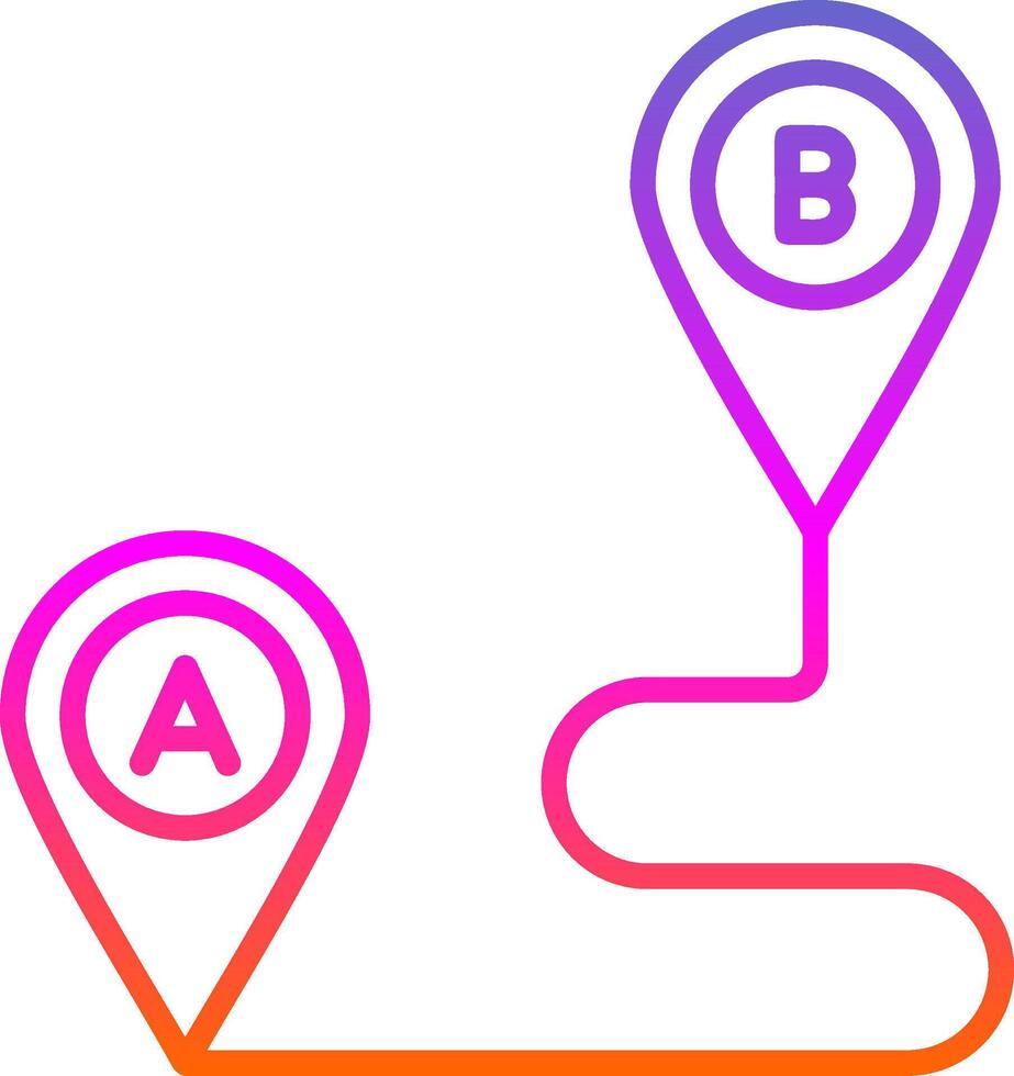 Route Planning Line Gradient Icon Design vector