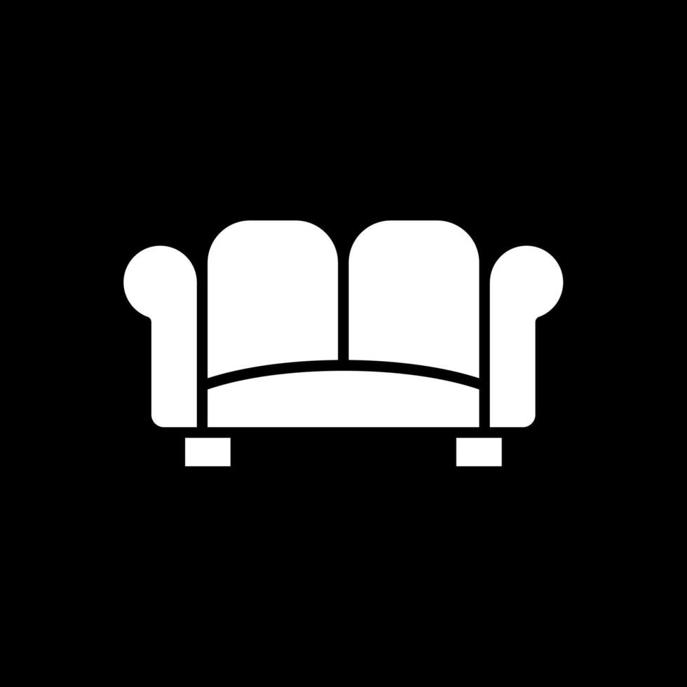 Sofa Glyph Inverted Icon Design vector