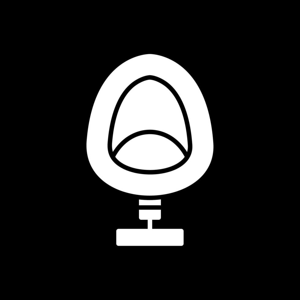 huevo silla glifo invertido icono diseño vector