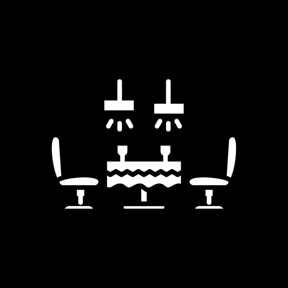 Dining Table Glyph Inverted Icon Design vector