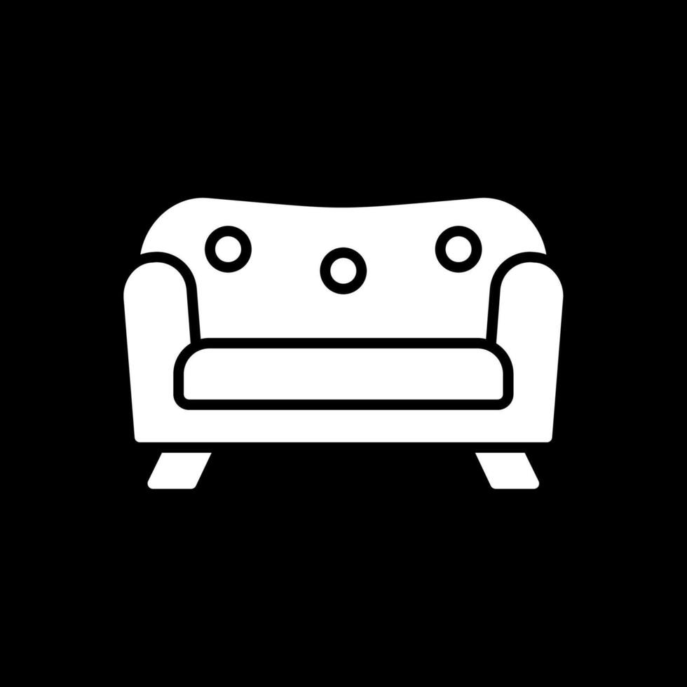 Sofa Glyph Inverted Icon Design vector