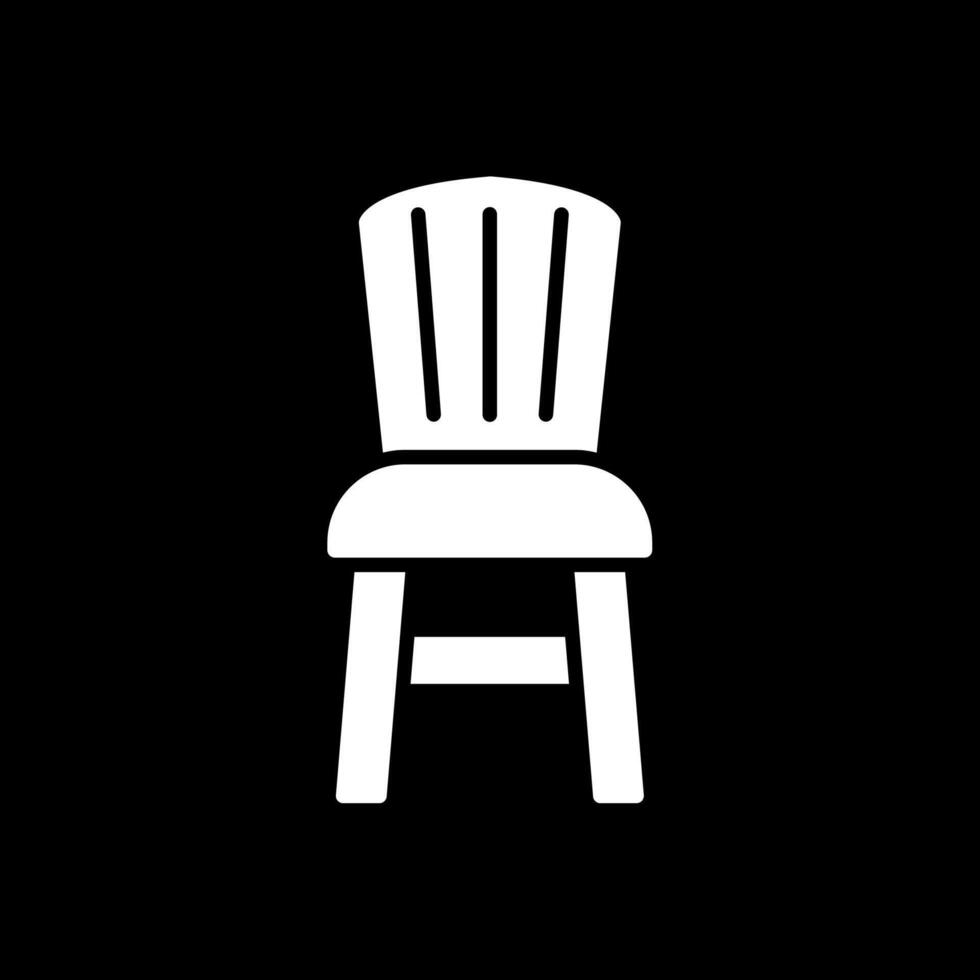 Dining Chair Glyph Inverted Icon Design vector