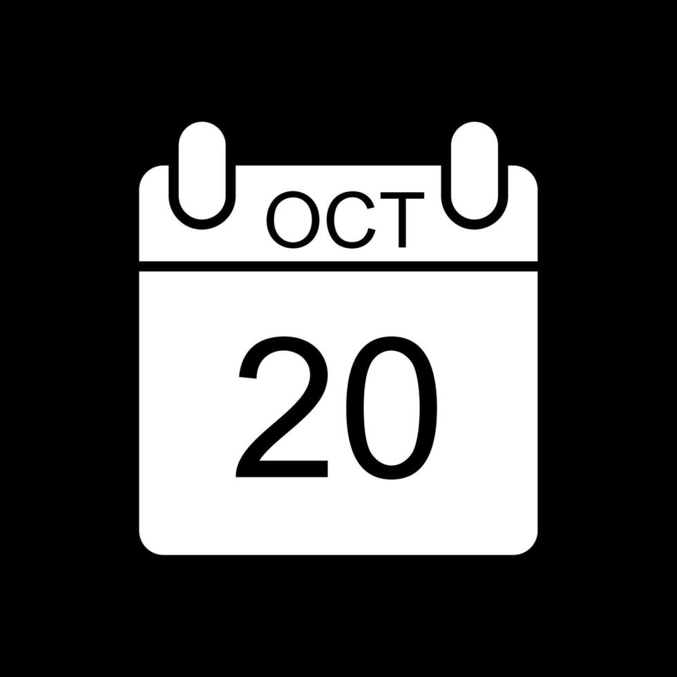 October Glyph Inverted Icon Design vector