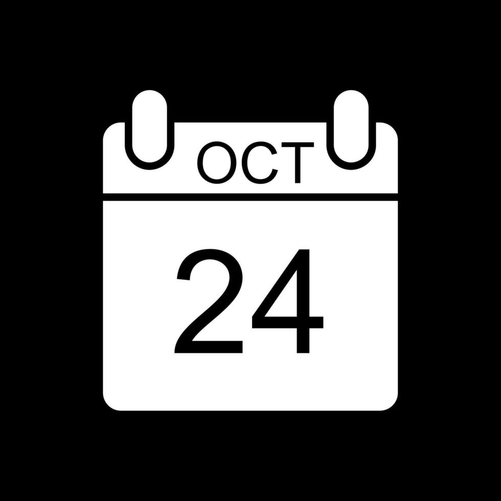 October Glyph Inverted Icon Design vector