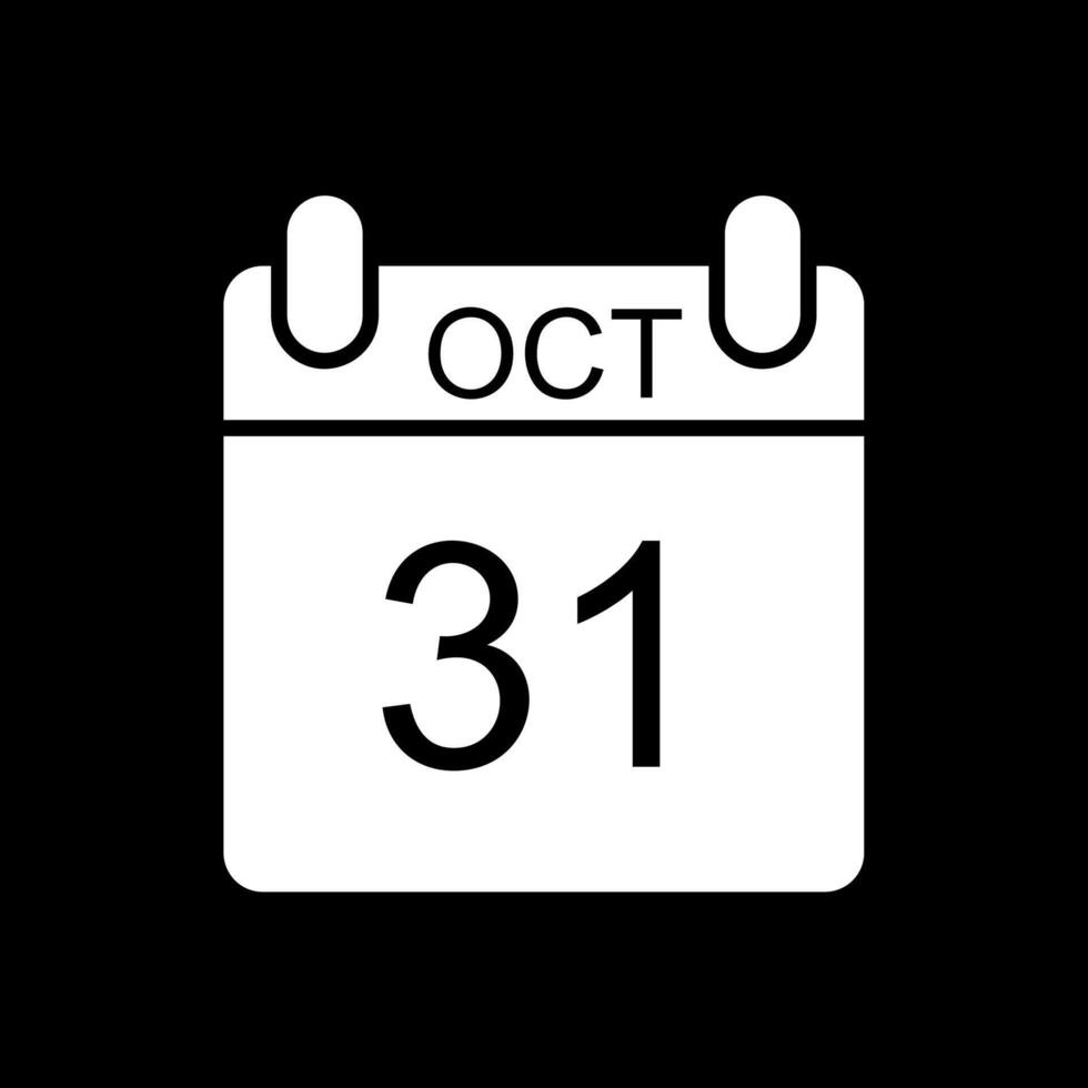 October Glyph Inverted Icon Design vector