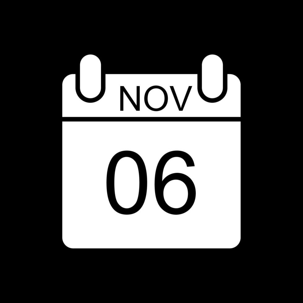 November Glyph Inverted Icon Design vector